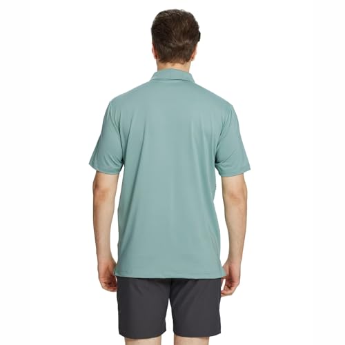 Rouen Golf Shirts for Men Dry Fit Short Sleeve Fashion Designed Print Stripe Casual Sport Collared Mens Polo Shirts