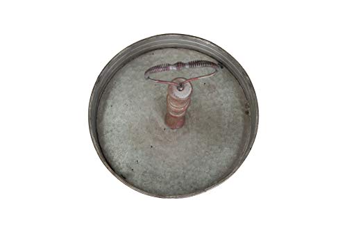 Creative Co-Op Distressed Single Tier Tin Tray with Handle