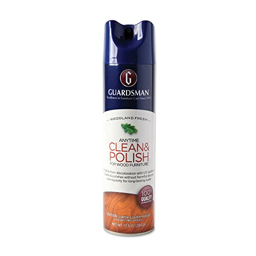 Guardsman Clean & Polish For Wood Furniture - Woodland Fresh - 12.5 oz - Silicone Free, UV Protection - 460100
