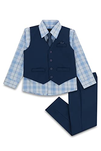 Vittorino Boys 4 Piece Suit Set with Vest, Dress Shirt, Bow Tie, Pants & Pocket Square | Big & Little Kids Formal Apparel AV232729-2T