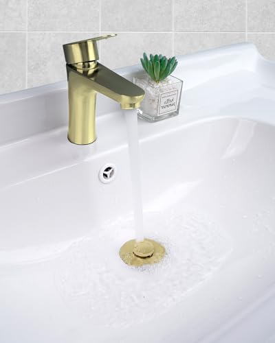 Hibbent All Metal Universal Bathroom Sink Stopper for 1.1''~2.3'' Basin, Pop Up Sink Drain Strainer, Brass Bullet Core Push Type Stopper, Stainless Steel Anti Clogging Drain Filter, Oil-Rubbed Bronze