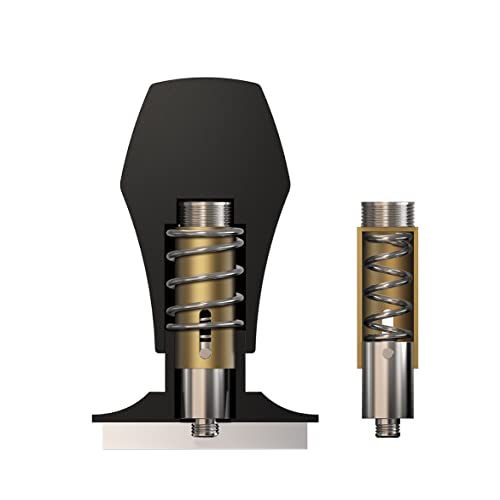 Normcore 45.5mm Spring Loaded Coffee Tamper V4 Fits Flair Pro, Pro 2, 304 Stainless Steel Flat Base, Ergonomic Anodized Aluminum Handle, Black