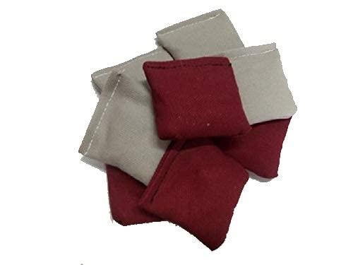 2 inch mini cornhole bags Maroon and Grey Set of 8