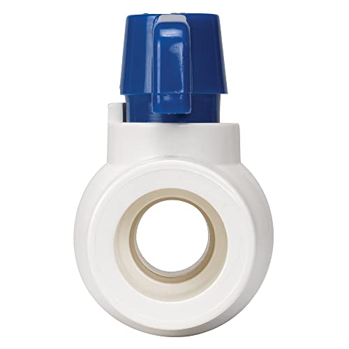 Homewerks VBVP40E3B Ball Valve PVC Schedule 40, x Solvent, 1/2-Inch, 0.5-Inch, Blue