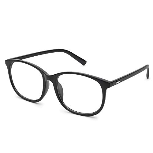 Jcerki Oversize Frame Nearsighted Glasses-4.00 Strength Short Sighted Men and Women Lightweight Myopia Spectacles