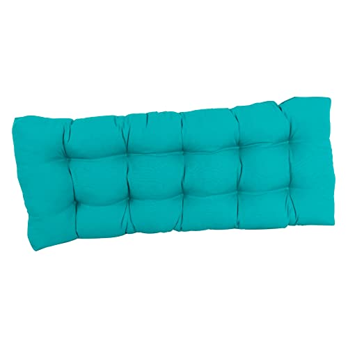 Blazing Needles Twill Tufted Bench Cushion, 51" x 19", Navy