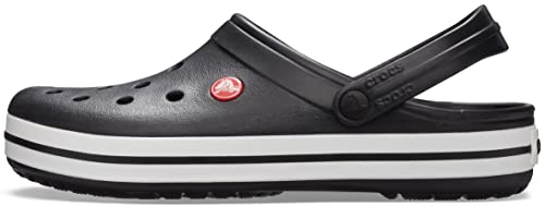 Crocs Unisex-Adult Crocband Clog, Black/White, 10 Women/8 Men