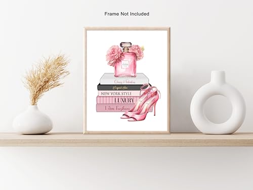 Poster Master Fashion Poster - Lady With A Camera Print - Trendy Art - Paris Art - Modern Art - Gift for Women & Fashionista - Glamour Wall Decor for Bedroom or Girl's Room, 11x14 Black Framed