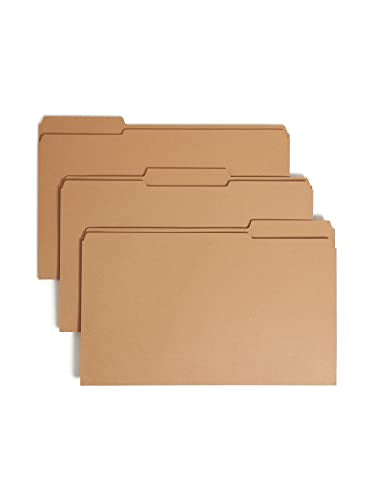Smead Fastener File Folder, 1 Fastener, Reinforced 1/3-Cut Tab, Legal Size, Kraft, 50 Per Box (19834)