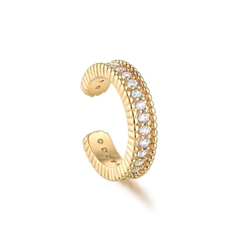 MYEARS Women Ear Cuff Earring Gold Non Pierced Cartilage Diamond CZ Open Curb Chain Link Clip on Wrap Hoop 14K Gold Filled Tiny Boho Simple Minimalist Delicate Handmade Hypoallergenic Jewelry Gift