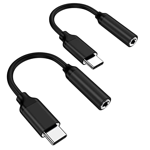 USB Type C to 3.5mm Female Headphone Jack Adapter(Black), USB C to Aux Audio Dongle Cable Cord Compatible with Pixel 4 3 2 XL, Samsung Galaxy S21 S20 Ultra S20+ Note 20 10 S10 S9 Plus for iPad Pro
