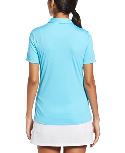 Callaway Women's Tournament Short Sleeve Golf Polo Shirt, Blue Atoll, Small