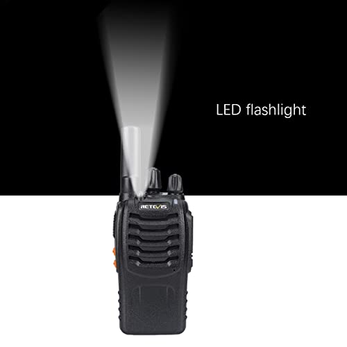 Retevis H-777 Walkie Talkies with Shoulder Mic,2 Way Radios Long Range,License-Free,LED Flashlight,Portable,Shock Resistant,for Family Outdoor Small Commercial (4 Pack)