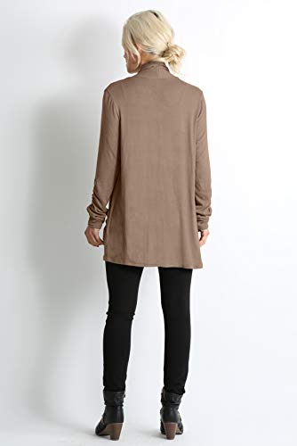 Beige Cardigan for Women Long Sleeve Cardigans Womens Sweater Open Front Reg and Plus Size Cardigans for Women (Size Small, Mocha)
