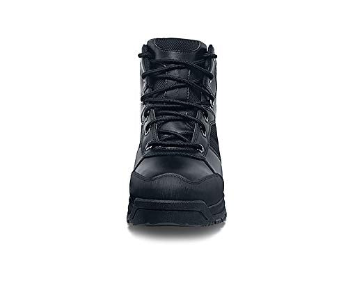 Shoes for Crews Voyager II, Men's, Women's, Unisex Steel Toe (ST) Work Boots, Slip Resistant, Water Resistant, Black, Men's 7.5 / Women's 9 Wide