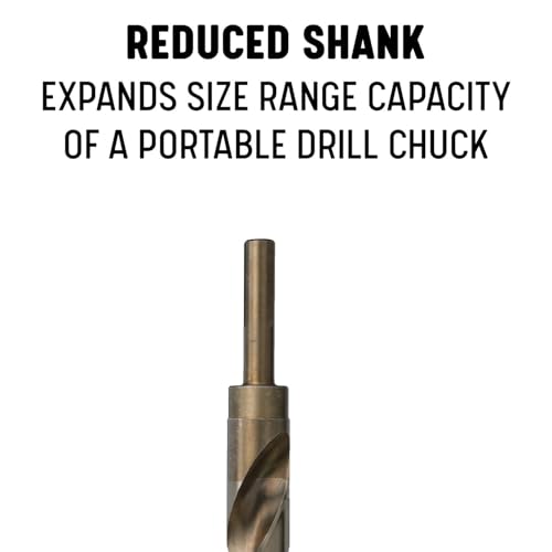 Drill America - DWDCO25/32 25/32" Reduced Shank Cobalt Drill Bit with 1/2" Shank, DWDCO Series