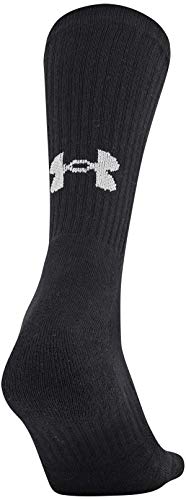 Under Armour Adult Training Cotton Crew Socks, Multipairs , Black (6-Pairs) , X-Large