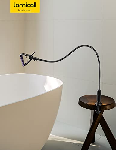 Lamicall Gooseneck Phone Holder for Bed - 360 Adjustable Clamp Clip, Overhead Cell Phone Mount Stand for Desk, Compatible with All Cellphone, White