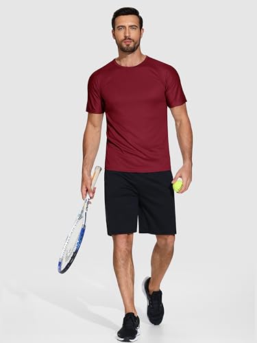 5 Pack Mesh Dry Fit Gym Tshirts for Men Quick Dry Crew Neck Running Active Fitness Training Sport Tee Shirts,BR-S