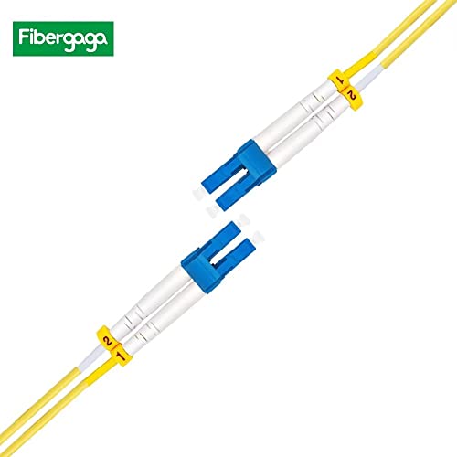 Fibergaga 0.5m(1.6ft) OS2 LC/UPC to LC/UPC Fiber Patch Cable Single Mode Fiber Duplex Length Option: 0.5M(1.6ft)-100M(328ft) 9/125µm 2.0mm Cable Diameter Fiber Optic Cable, OS1/OS2 Compatible