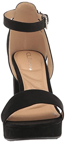 CL by Chinese Laundry Women's Go On 2 Platform Dress Sandal, Black Super Suede, 8 W US