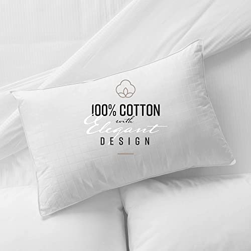 Sobel Westex: Sobella Supremo Side and Stomach Sleeper Pillow | Hotel and Resort Quality, 300 Thread Count 100% Cotton Casing | Gel Fiber Fill, Gentle Support, Downlike Feel, Plush (Queen Size)