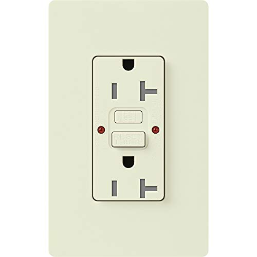Lutron SCR-20-GFST-BI Claro Satin Colors 15-Amp Self-Testing Receptacle, Biscuit