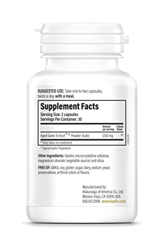 Kyolic Aged Garlic Extract Formula 200, Cardiovascular & Immune, Reserve 60 Capsules (Packaging May Vary)