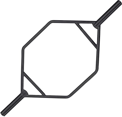 CAP Barbell Olympic Hex / Trap /Shrug /Deadlift Bar with Combo Grips, Black - New Version (OBIS-89HB)
