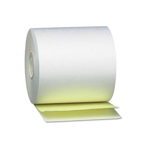 TEK POS - 3" x 67' - White/Canary/Pink Carbonless Receipt Roll Paper - Three-Ply - 50 Rolls - USA Made