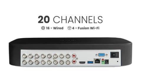 Lorex D4K2AD-1616 4K 20-Channel (16 Wired and 4 Wi-Fi) 2TB Wired DVR System with 16x Analog Active Deterrence Cameras