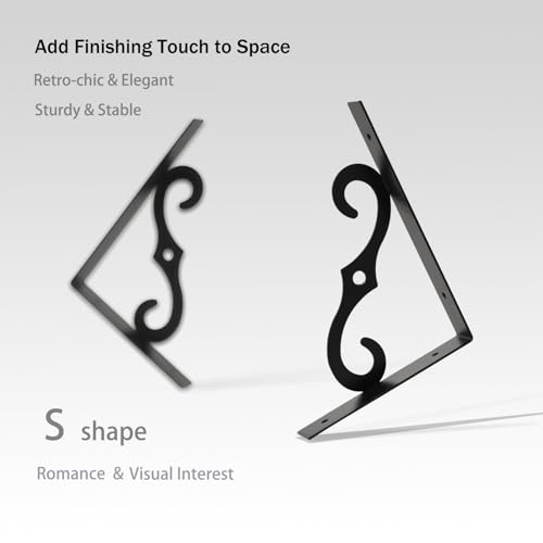 DINZI LVJ Long Wall Shelves, 23.6 Inch Large Floating Shelves Set of 2, Wide Display Shelf Wall Mounted with Brackets, Easy Hanging for Living Room, Toilet, Office, Bedroom, Espresso