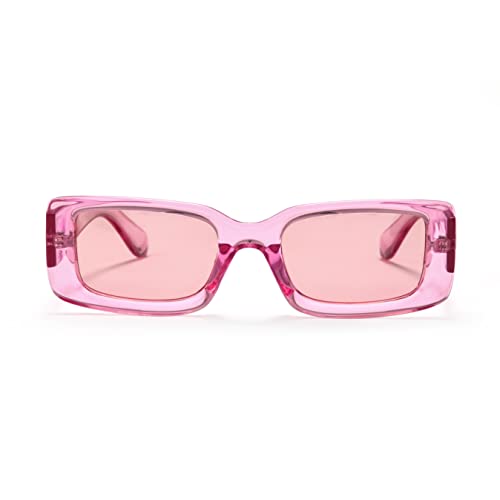 Veda Tinda Vision Fashion Rectangle Sunglasses for Womens and Mens Orange Sunglasses Trendy Vintage Square Unisex Sun Glasses UV400 Protection C27S07