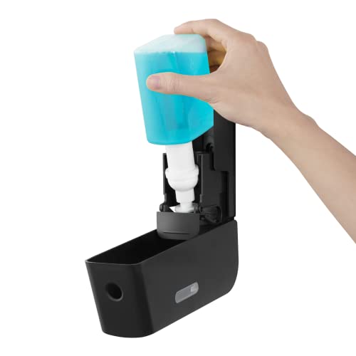 Mini Wall Mount Manual Dish Foam Soap Dispenser, 300 ml (10.0 oz), Sealed Cartridges Sold Separately, Black