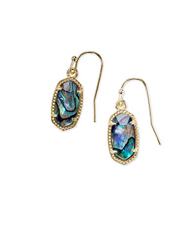Kendra Scott Lee Drop Earrings for Women, Fashion Jewelry, Rhodium-Plated, Black Opaque Glass