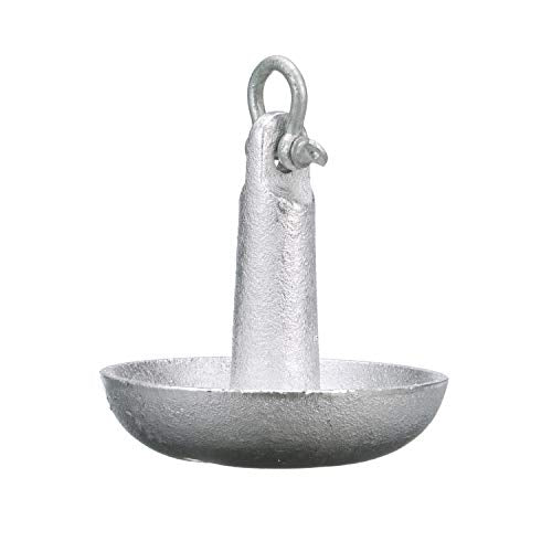 Seachoice Mushroom Anchor, Cast Iron, Aluminum-Painted, Silver, 10 Lbs., Boats Up to 12 Ft. Long