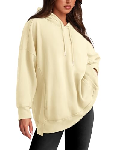 XIEERDUO Oversized Hoodies For Women Sweatshirts With Pockets Fall Hoodie BlackWhite Stripes S