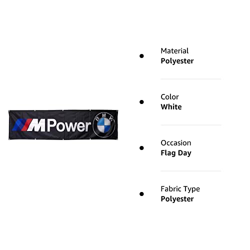 Daoops BMW Flag M Power Automotive Repair Racing 2x8ft Banner
