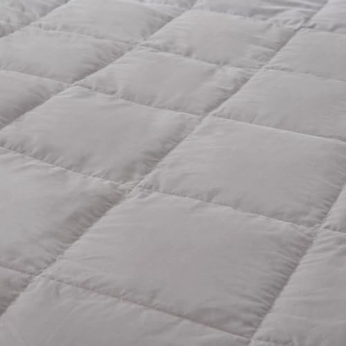 Globon Summer Down Blanket Queen Size, Extra Lightweight Comforter/Duvet Insert for Hot Sleepers, Noiseless & Extra Soft,10 Ounce Fill Weight, Grey