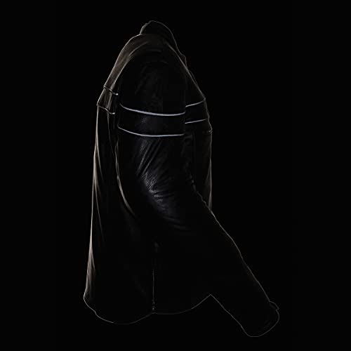 Milwaukee Leather SH1408 Men's Sporty Crossover Vented Black Motorcycle Leather Scooter Jacket - Small