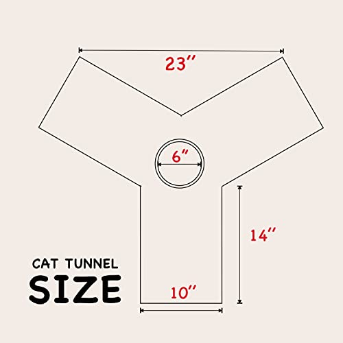 Tempcore Pet Cat Tunnel Tube Cat Toys 3 Way Collapsible, Cat Tunnels for Indoor Cats,Kitty Tunnel Bored Cat Pet Toys Peek Hole Toy Ball Cat, Puppy, Kitty, Kitten, Rabbit Black