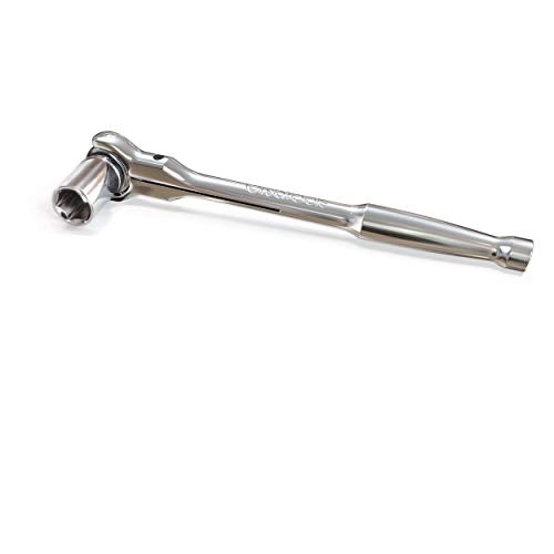 Olsa Tools Swivel Head Ratchet - 1/2-Inch Drive with 90-Tooth Round Head - Roto-Style Socket Wrench for Mechanics - Premium Quality Swiveling Handle - Part 1248