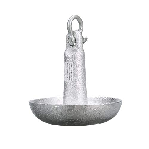 Seachoice Mushroom Anchor, Cast Iron, Aluminum-Painted, Silver, 10 Lbs., Boats Up to 12 Ft. Long