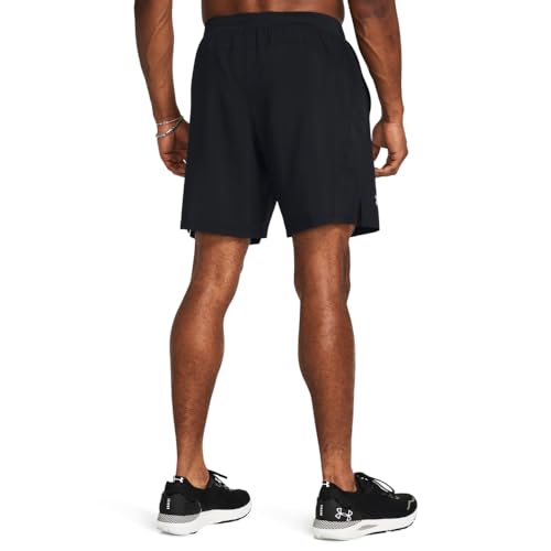 Under Armour Men's Launch Run 7-inch Shorts, (001) Black/Black/Reflective, Large