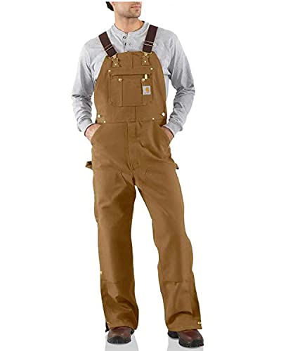 Carhartt Men's Loose Fit Firm Duck Bib Overall, Carhartt Brown, 36W x 34L