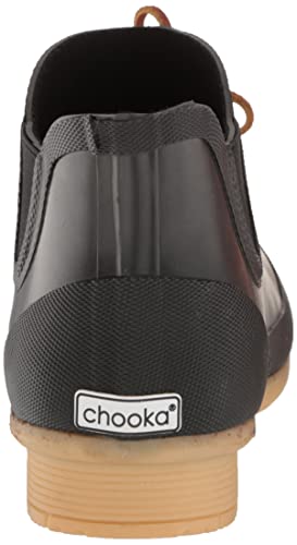 Chooka Womens Classic Tie Bootie Chelsea Rain, Black, 6 US