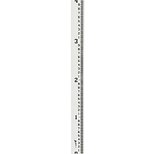 AdirPro 4" Wide Stream Gauge - Heavy Duty Staff Gauge - All Weather Gauge - Water Depth Gauge - Flow Meters (100ths/10ths/feet) (0-4')