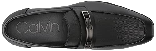 Calvin Klein Men's Jameson Loafer, Black Leather, 10.5W Wide US