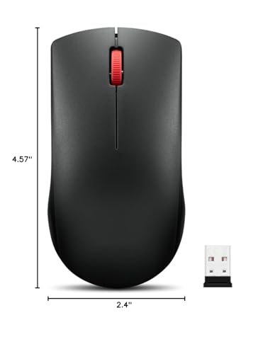 Lenovo Wireless Mouse (WL150) - 2.4G Nano USB-A Ambidextrous Ergonomic Mouse – 3-Million Clicks, 1,000 DPI – Portable Compact Cordless Design - Computer & Laptop Accessories