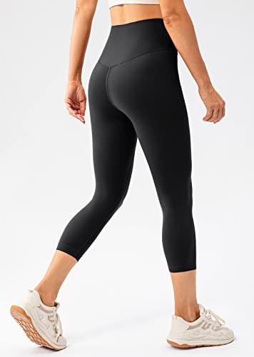 Ukaste Women's Studio Essential High-Rise Yoga Leggings 25" - Soft Stretch Workout Active Tights Pants (Black, 4)